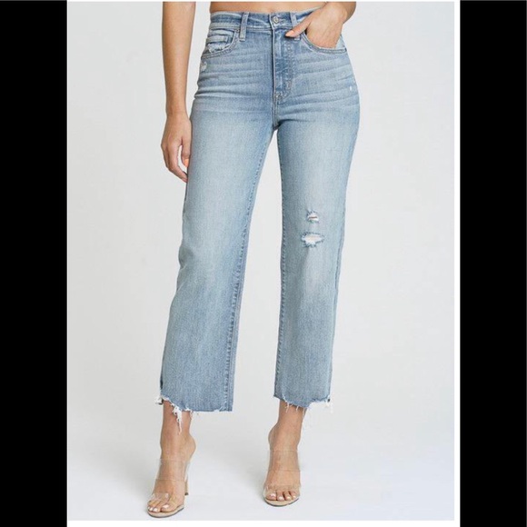 eunina Denim - Eunina Dawn high rise wide leg crop jeans size 9 regular